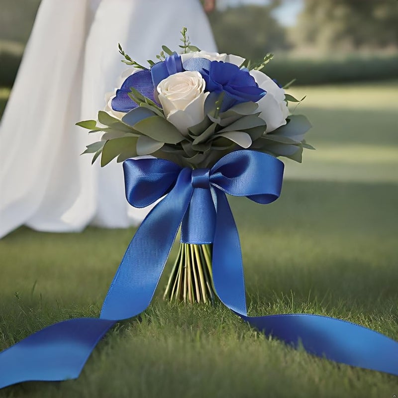 Star Quality 3 Inch Wide Satin Ribbon by 25 Yard Spool| Polyester Tape for Floral Arrangement, Sashes Wedding Bouquet, DIY Projects | No Fading Woven(3 Inch Width, Royal Blue) - Image 4